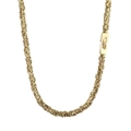 Collar de cadena de cuerda trenzada dorada estilo hip hop con cierre de mosquetón cuadrado - Dorado