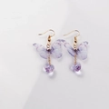 Eleganti orecchini a farfalla con ali viola sfumate e pendenti a cuore in cristallo - Stile Farfalla Cristallo Cuore Viola