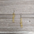 Detail shot of long tassel earrings with handmade natural citrine beads and silver spacers - Silver Citrine