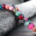 Polychromatic natural agate stone bracelet with distinct crackle effect finish - 4mm (Approx 90pcs) / Tourmaline Agate