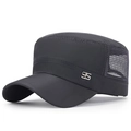 Berretto militare piatto grigio scuro in mesh traspirante con emblema metallico 95 unisex - Regolabile / grigio scuro