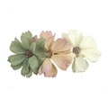 Set di fermagli per capelli a fiori fatti a mano in verde antico, rosa e bianco crema - Verde grigio/Rosa tenue/Bianco crema