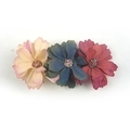 Set di tre fermagli per fiori in tessuto fatti a mano nei toni champagne, blu e bordeaux - Champagne chiaro/Blu grigio/Borgogna scuro