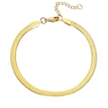 Minimalist gold snake chain bracelet with adjustable extender and lobster clasp on white background - 4mm Gold Anklet