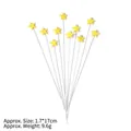 Bright yellow sponge EVA star cake toppers with 1.7x17cm long sticks for birthday party - Large Yellow Star - 10 Pack