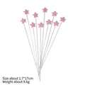 Pack of 10 pink EVA sponge star cake toppers for birthday party decorations, size 1.7x17cm - Large Pink Star - 10 Pack