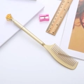 Penna a gel creativa a forma di pettine dorato con una grande gemma gialla in cima - Oro