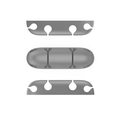 Three-piece set of grey silicone cable organizers with multiple flexible wire slots - CR04 (4 Slots) / Gray