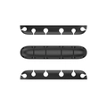 Black 5-slot silicone cable organizer for desktop cord management and wire fixing - CR06 (5 Slots) / Black