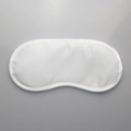 Soft white polyester satin sleep eye mask for travel and nap with ergonomic design - Polyester Satin / Regular Style / No Packaging / White