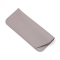 Minimalist light gray thickened leather sunglasses pouch with fine stitching - Light Gray