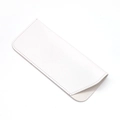 Minimalist white thickened faux leather sunglasses pouch with elegant white stitching details - 157mm*65mm / White