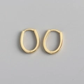 Polished gold U-shaped horseshoe earrings made of S925 sterling silver in a minimal style - 925 Silver / Gold