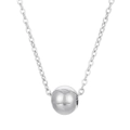 Collana minimalista in acciaio al titanio argento con ciondolo a sfera lucida - Sfera Liscia Argento (KN235288-Z)