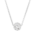 Elegante collana a catena d'argento con un ciondolo a sfera ricoperto di cristalli pavé - Sfera di Strass Argento (KN235286-Z)