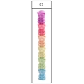 Set of 6 colorful bear-shaped resin decorative accessories on a white display card - Bulk Packaging / Bear Highlighter Promotion