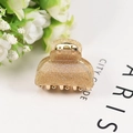 Champagne gold glitter acrylic hair claw clip with metallic spring for women - 4cm / Champagne
