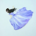Adesivo per decorazione torta con silhouette di abito da ballo viola elegante per dolci - Ragazza di Bellezza Viola - 1 pz