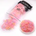 800 élastiques à cheveux épais aux couleurs gelée pour filles dans un sac de chat - 800 Pcs (Petite Épaissie/Sac) / Couleur Gelée