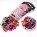 1000 élastiques à cheveux épais pour filles dans un sachet de couleurs mélangées - 1000 Pcs (Grande Taille/Sac) / Noir & Multicolore (Mixte)