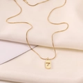 Luxury gold titanium steel snake chain necklace with hollow number 7 pendant detail - 35# Stainless Steel Necklace Number 7 Gold