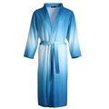 Albornoz gofrado con degradado azul y blanco para hombre y mujer con tejido absorbente - M / Azul Degradado
