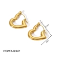 Polished 18K gold stainless steel heart hoop earrings measuring 2.1cm x 2.0cm - Polished Heart (YYE023033)