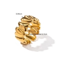 Bague vintage en acier inoxydable avec motif de cœur 3D et finition dorée élégante - Relief de Coeur