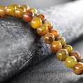 Polished natural agate beads in yellowish-brown and orange with unique dragon vein patterns - 4mm (Approx 90pcs) / Dragon Vein Agate