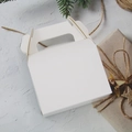 White kraft paper gift box with handle and clear window for pastry or candy packaging - 11.5*8.5*15.5cm / White