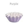 Detalle de moldes para magdalenas morados en forma de flor resistentes al calor - 50 Piezas / Morado