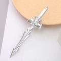 Silver fantasy sword gel pen with detailed dragon hilt inspired by epic video game designs - Magic Armor Sword - Silver