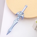 Ice blue fantasy sword gel pen with metallic finish and intricate geometric hilt - Magic Armor Sword - Blue