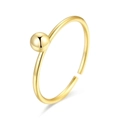 Minimalist 925 sterling silver open ring in golden finish with small ball detail - J1426 Small Bead Ring / 18K Gold
