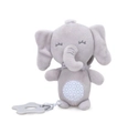 Plush elephant baby soother toy in light grey with a star-shaped silicone teether - Elephant / Gray