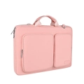 Funda rosa impermeable para portátil con dos bolsillos frontales y asa de mano - 15.6" / Estilo de Bolso de Mano / Rosa Elegante
