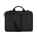 Maletín negro impermeable para portátil con bolsillos frontales dobles y correa ajustable - 15.6" / Con Correa de Hombro / Negro Místico