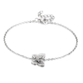 Bracciale con ciondolo a farfalla d'argento con ali strutturate su catena a maglie - Bracciale Color Argento (KB168476-KFC)