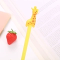 Cute yellow giraffe cartoon gel pen with soft silicone cap for creative school stationery - Yellow Giraffe