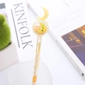 Creative moon themed gel pen with floating sequins and 3D moon topper in cream yellow - Yellow Moon