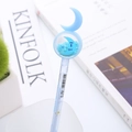 Blue glitter moon liquid gel pen with transparent barrel for creative stationery writing - Blue Moon