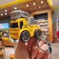 Mini cartoon construction excavator keychain with movable bucket for children backpack decoration - Excavator