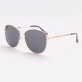 Gafas de sol aviador con montura metálica dorada de cuentas y lentes gris oscuro - Montura Dorada Negro Gris