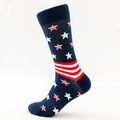 Men's navy blue cotton blend socks featuring stars and stripes American flag pattern - EU 41-46 / Red and White Stars