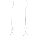 Elegant s925 silver wave tassel earrings with minimalist flowing streamline design - Silver