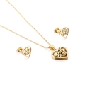 Golden heart jewelry set with tree of life and mãe inscription for Mother's Day - Gold (KS132881-KFC)