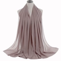 Dusty pink breathable chiffon hijab scarf shown on a mannequin with elegant drape - Nude Mauve