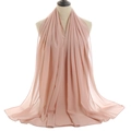Lightweight pearl chiffon hijab in dusty pink with breathable semi-sheer fabric - Pink Nude