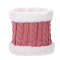 Tour de cou en maille rose pour enfant avec doublure en fausse fourrure blanche douce - Cache-cou Rose Caoutchouc