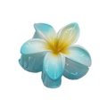Blue and white gradient plumeria flower hair claw clip with a transparent resin finish - Gradient Bauhinia Claw [Blue]
